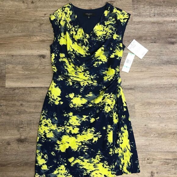 Nine West Blue and Yellow woman’s Summer Dress, Size 8 - Picture 1 of 14